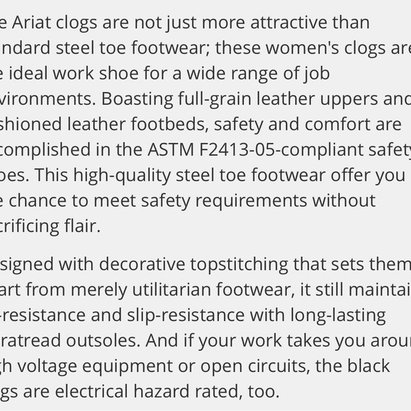 Ariat Women’s Slip Resistant Safety Clogs Shoes Steel Toe Black - Picture 12 of 13